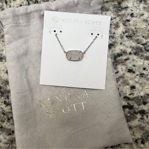 Kendra Scott Elisa Necklace Iridescent Drusy Silver